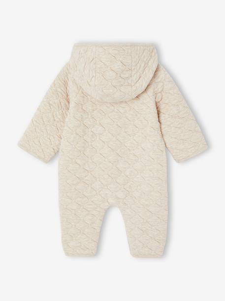 Baby playsuit in jersey marl beige 