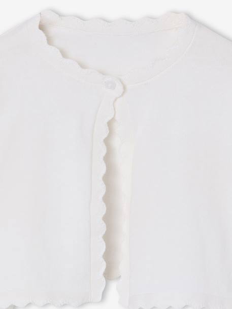 Bolero with Practical Opening for Girls sage green+white 