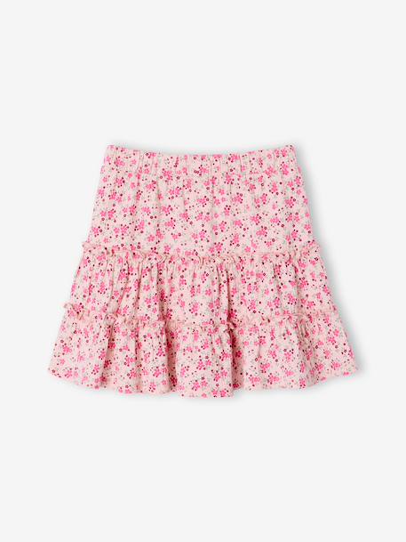 Girl's jersey skort ecru+pale pink 