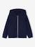 Girl's zipped hooded sweatshirt navy blue+old rose 