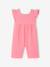 Baby girl's playsuit in cotton gauze rose 