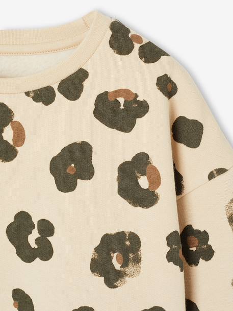 Sweatshirt with Fancy Motifs for Girls printed beige+printed white+rose+vanilla 