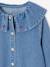 Girl's denim dress with frilled collar medium blue 