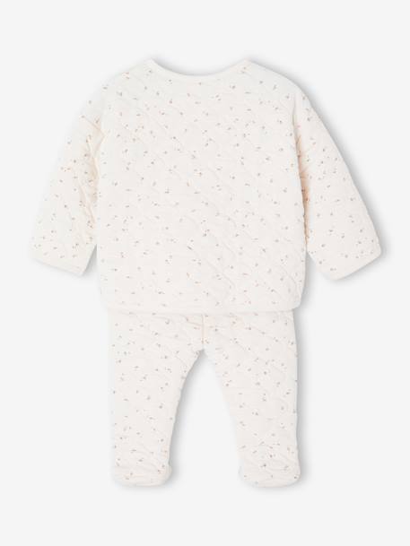 Quilted Set for Newborns aqua green+rose 