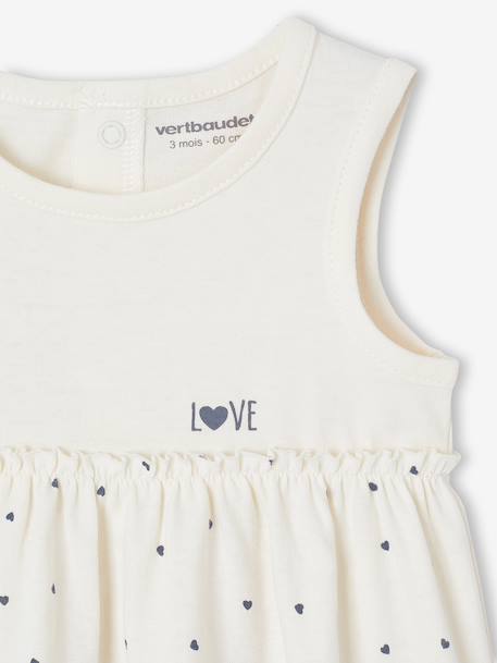 Dress & Matching Headband, for Babies beige+Light Green/Print+rosy 