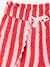 Girl's seersucker short striped red 