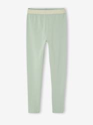 Girls-Leggings with Iridescent Waistband for Girls