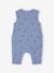 Cotton Gauze Jumpsuit for Newborns blue+ecru+sage green 
