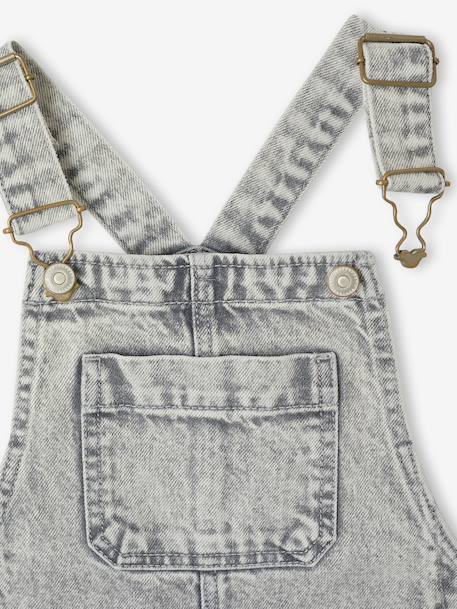 Wide-Leg Denim Dungarees for Girls black denim+denim grey+medium blue+stone 
