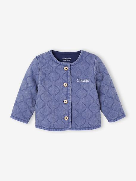 Customisable denim jacket for baby girls stone 
