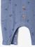 Cotton Gauze Jumpsuit for Newborns blue+ecru+sage green 