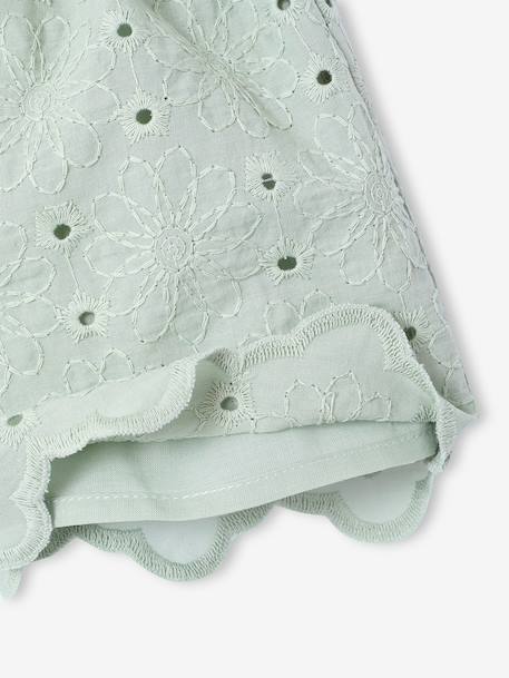 English embroidery short for baby girls sage green 