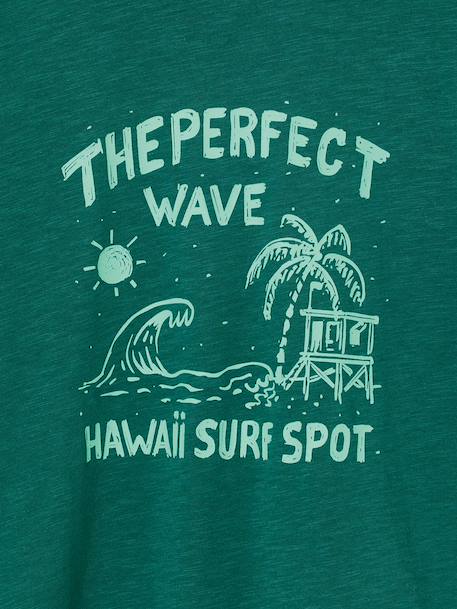 Printed boy's t-shirt English green+red 
