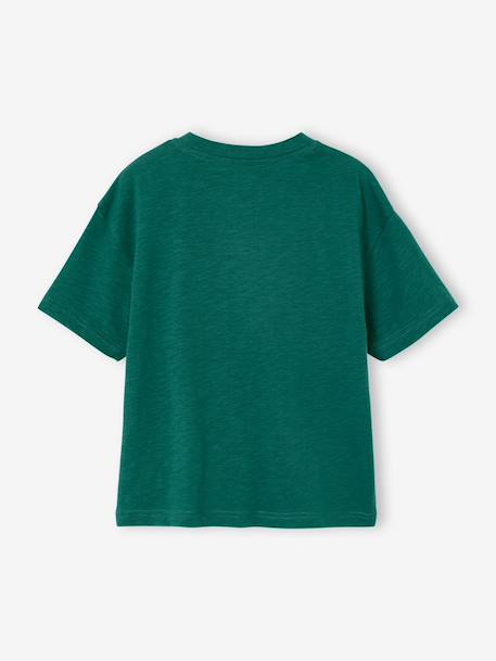 Printed boy's t-shirt English green+red 