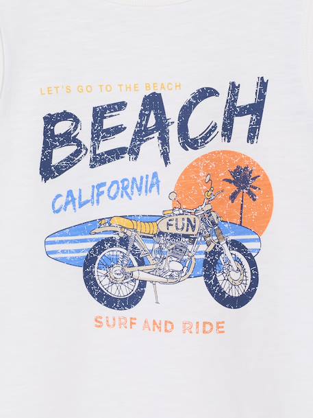 Printed 'California' Tank Top dusky pink+ecru 
