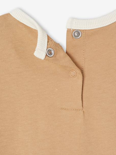 Boys' organic cotton T-shirt pecan nut 