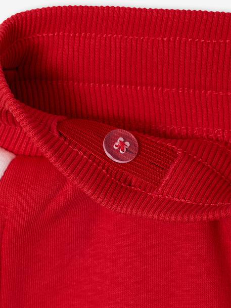 Boys' joggers with side stripe bordeaux red+green+marl grey+red 