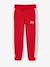 Boys' joggers with side stripe bordeaux red+green+marl grey+red 