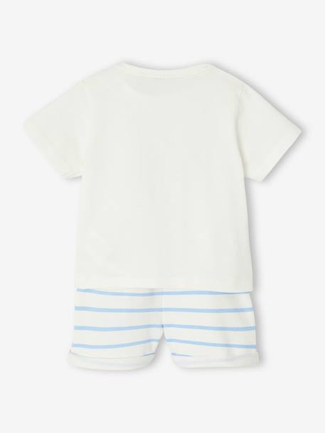 Baby t-shirt and short set striped blue 