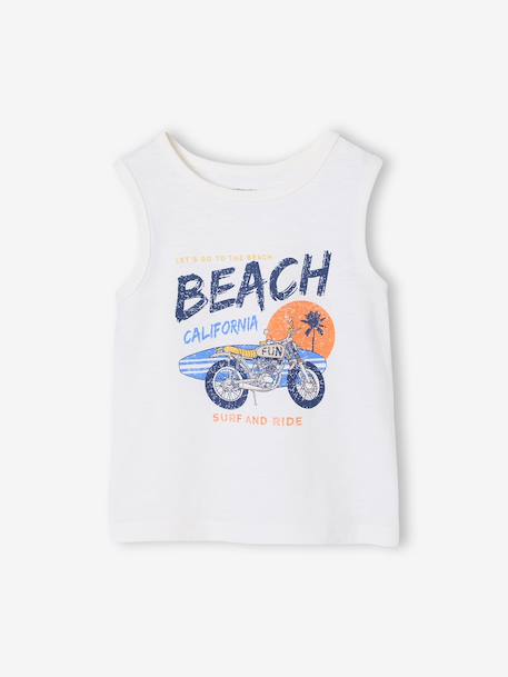 Printed 'California' Tank Top dusky pink+ecru 