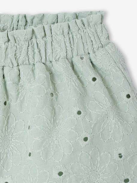 English embroidery short for baby girls sage green 