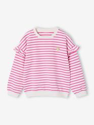 Girls-Sailor-type Sweatshirt with Ruffles on the Sleeves, for Girls