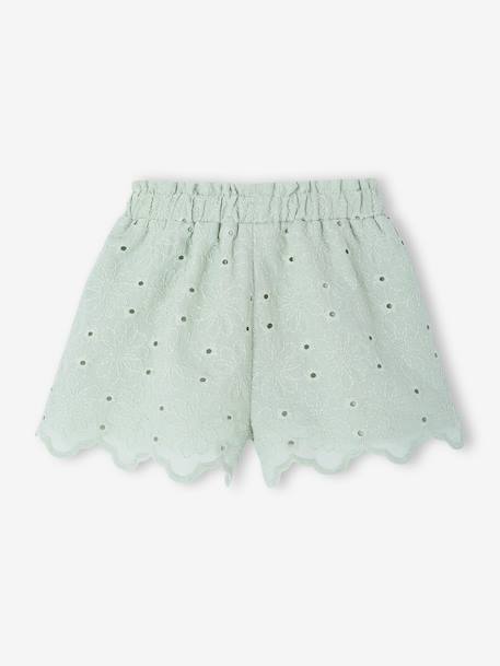 English embroidery short for baby girls sage green 