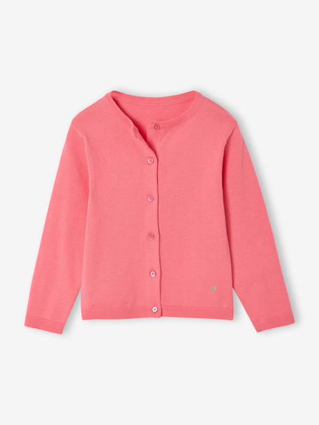 Fine Knit Basics Cardigan for Girls anthracite+dusky pink+emerald green+grey blue+marl beige+navy blue+plum+sweet pink+vanilla 