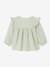 Blouse in Cotton Gauze with Ruffles, for Babies almond green+ecru+old rose 