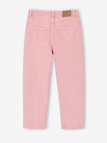 Embroidered girl's mom fit trouser grey green+plum+rosy 