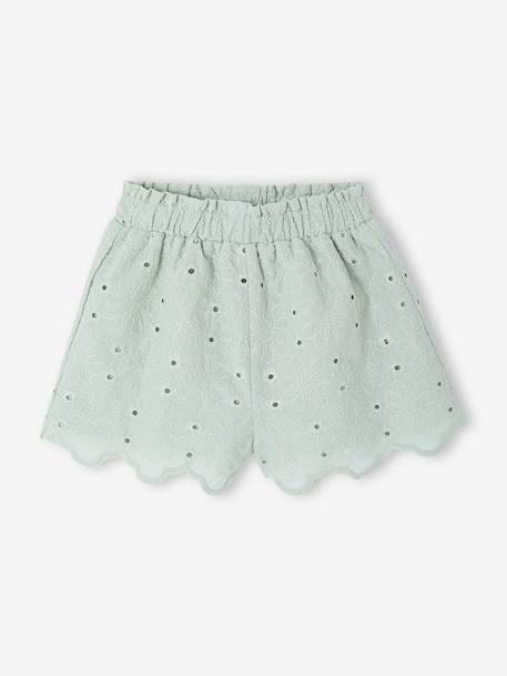 English embroidery short for baby girls sage green 