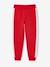 Boys' joggers with side stripe bordeaux red+green+marl grey+red 