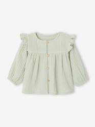 Baby-Blouse in Cotton Gauze with Ruffles, for Babies