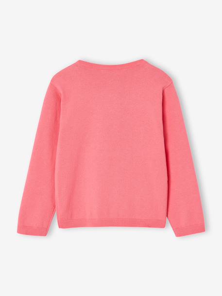 Fine Knit Basics Cardigan for Girls anthracite+dusky pink+emerald green+grey blue+marl beige+navy blue+plum+sweet pink+vanilla 