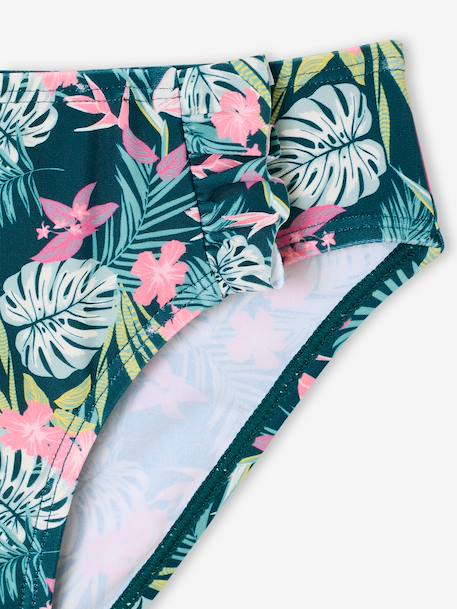 Floral Print Bikini pale pink+printed green 