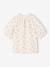 Girl's cotton gauze blouse ecru+sage green+vanilla 