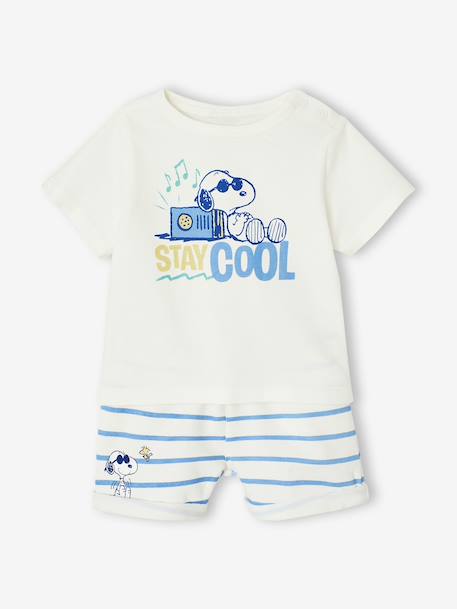 Baby t-shirt and short set striped blue 