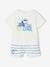 Baby t-shirt and short set striped blue 