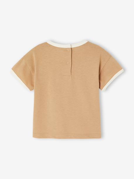 Boys' organic cotton T-shirt pecan nut 