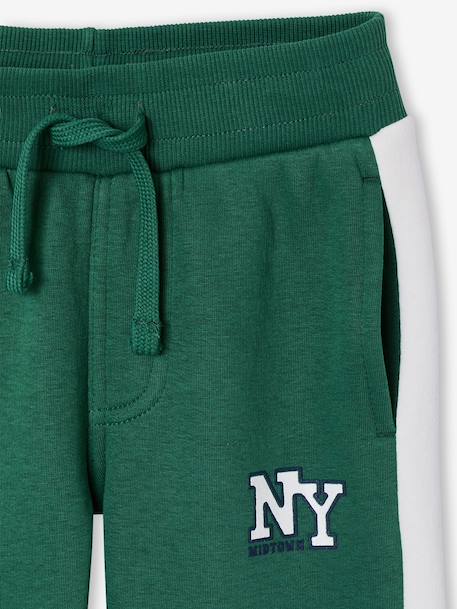 Boys' joggers with side stripe bordeaux red+green+marl grey+red 