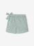 Printed Skort for Girls aqua green+ecru 