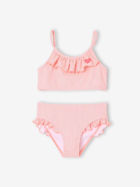 Striped 2-Piece Swimsuit for Girls coral 
