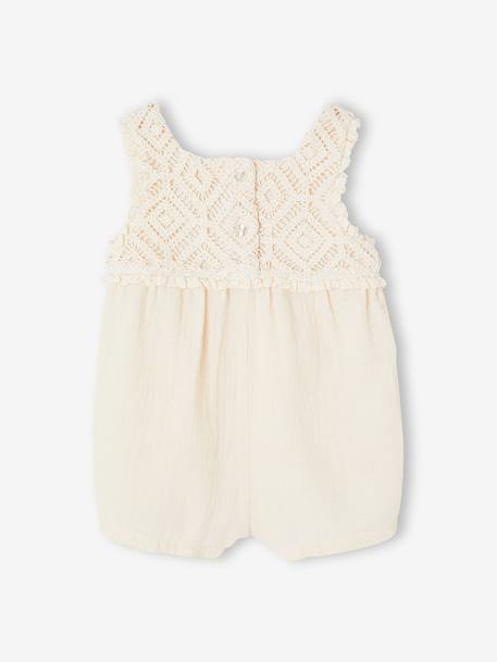 Crochet playsuit for baby girls vanilla 