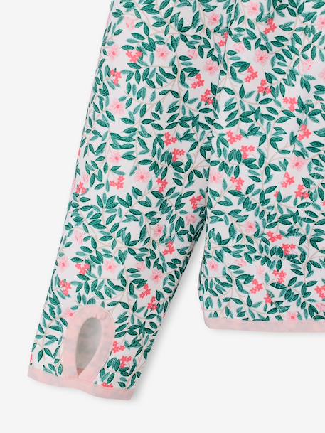 Girl's zipped sportswear sweatshirt ecru 