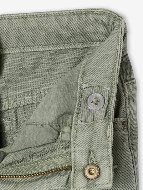 Embroidered girl's mom fit trouser grey green+plum+rosy 