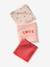 Pack of 3 Cotton Gauze Muslin Squares with Hearts printed pink 