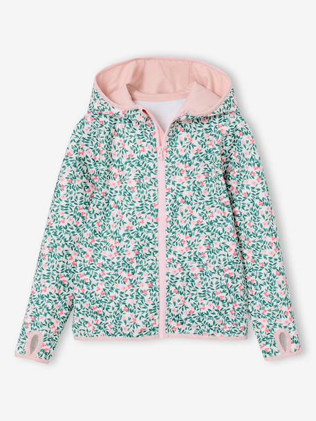 Girl's zipped sportswear sweatshirt ecru 