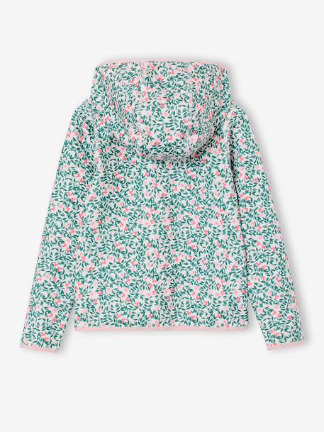 Girl's zipped sportswear sweatshirt ecru 