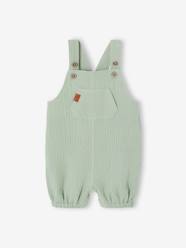 -Cotton Gauze Dungarees, Lined, for Newborn Babies