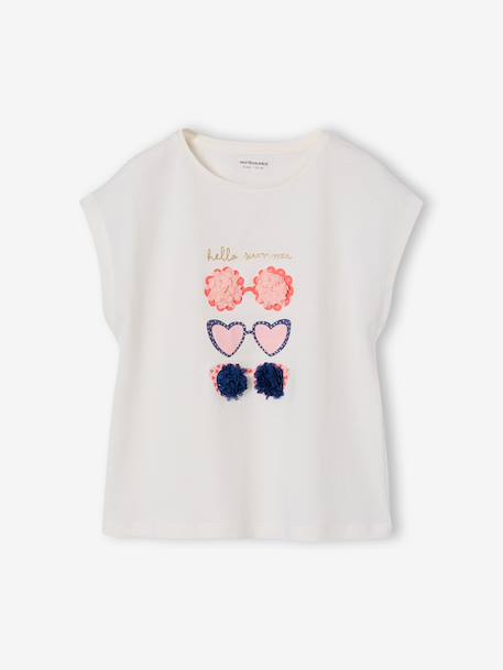 Animal print T-shirt for girls apricot+ecru+grey blue 